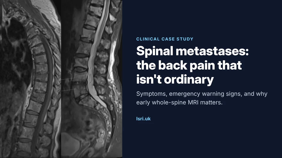 Spinal Metastases: Symptoms, Warning Signs and Why Early MRI Matters